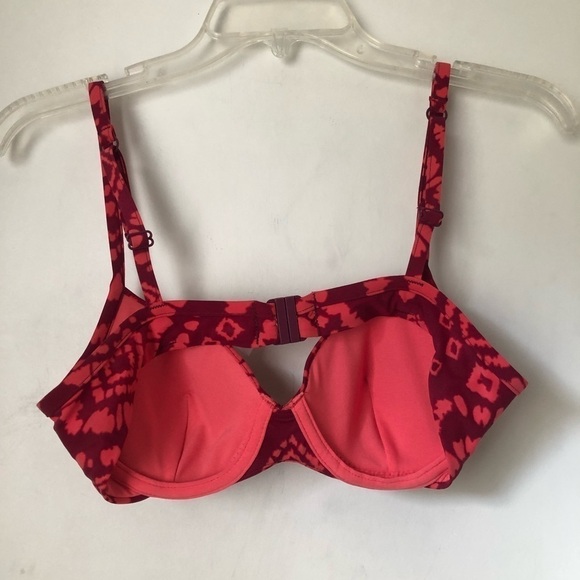 Victoria's Secret Vintage Y2K Underwire Red Pink Tie Dye Bikini Top 34B - Picture 5 of 5